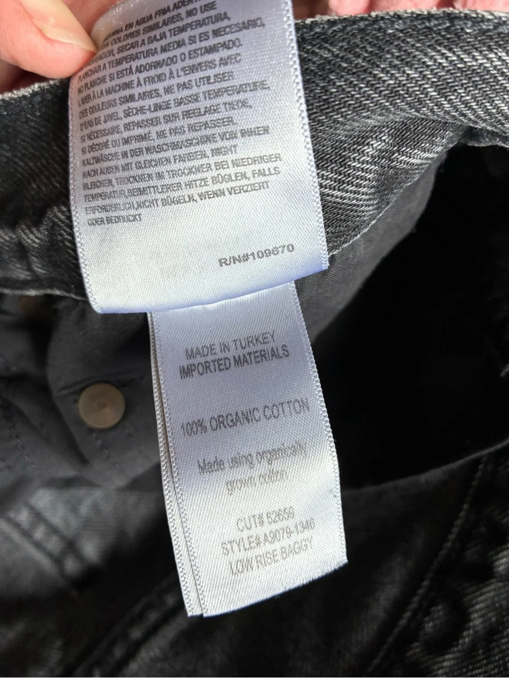 Agolde Black High-Rise Wide Leg Jeans - Picture 3 of 8